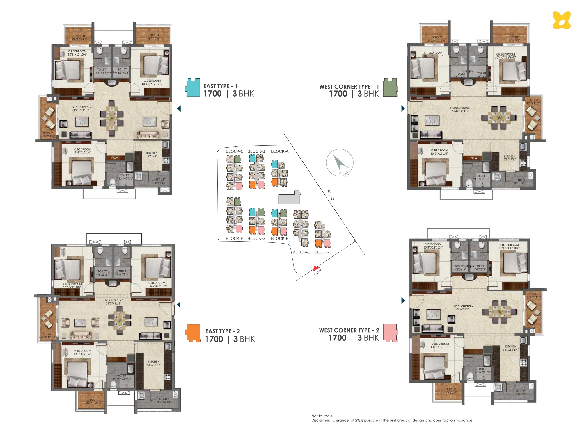 3BHK floor plan